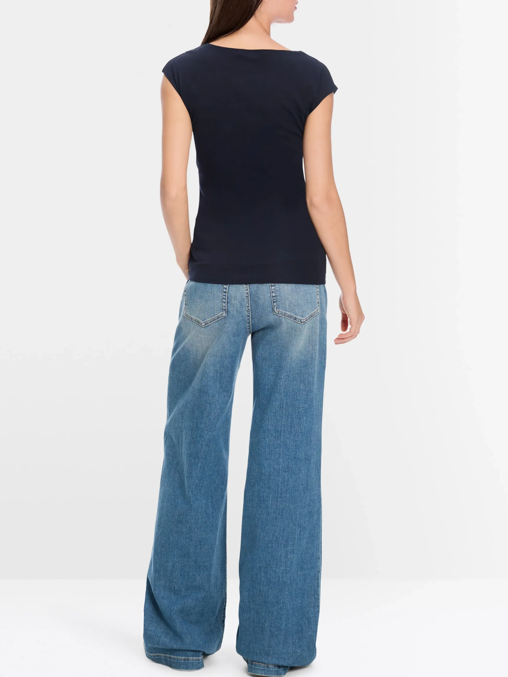 Marc Cain Shirts & Tops-BASIC-SHIRT MIT WEITEM AUSSCHNITT midnight blue