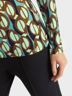 Marc Cain Shirts & Tops-BEDRUCKTER ROLLKRAGEN-PULLOVER soft malachite