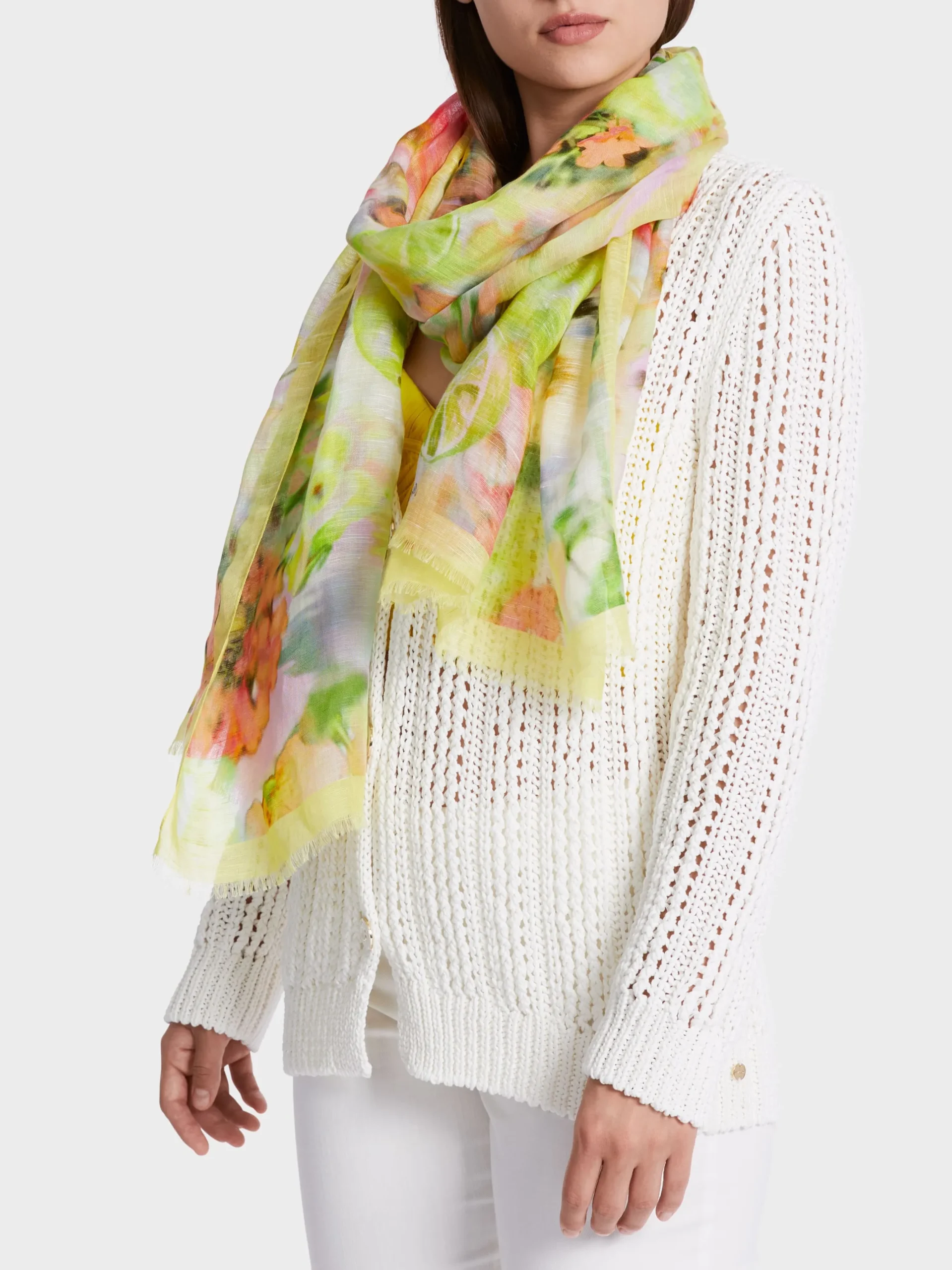 Marc Cain Accessoires-BEDRUCKTER SCHAL pale lemon