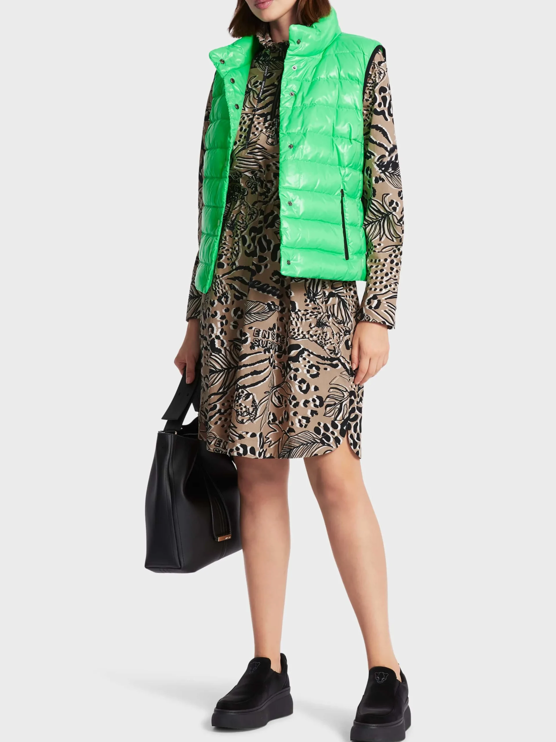 Marc Cain Kleider-BEDRUCKTES KLEID "RETHINK TOGETHER" bright camel