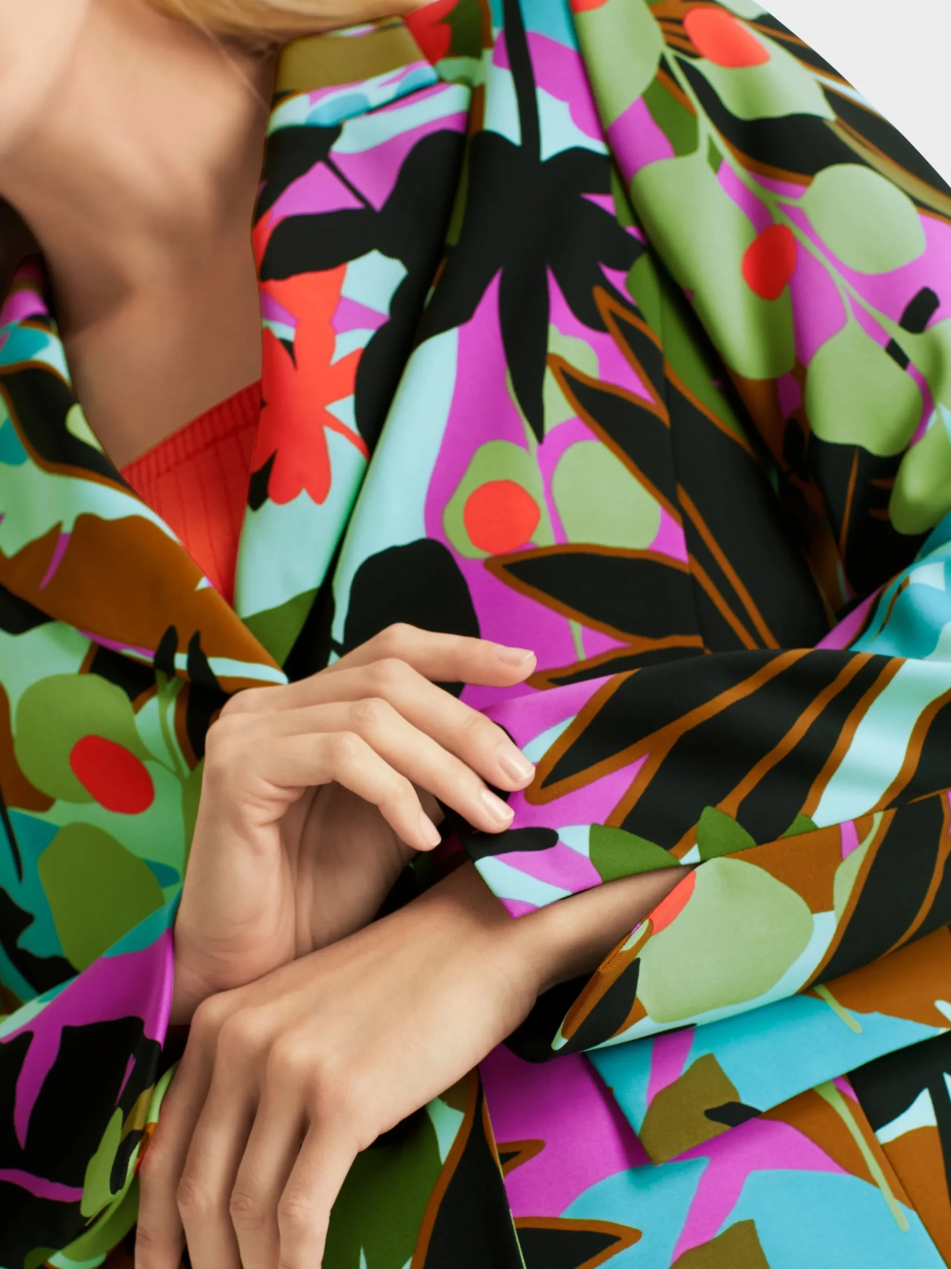 Marc Cain Blazer|Hosenanzüge-BLAZER IM BUNTEN BLATT-DESSIN soft malachite