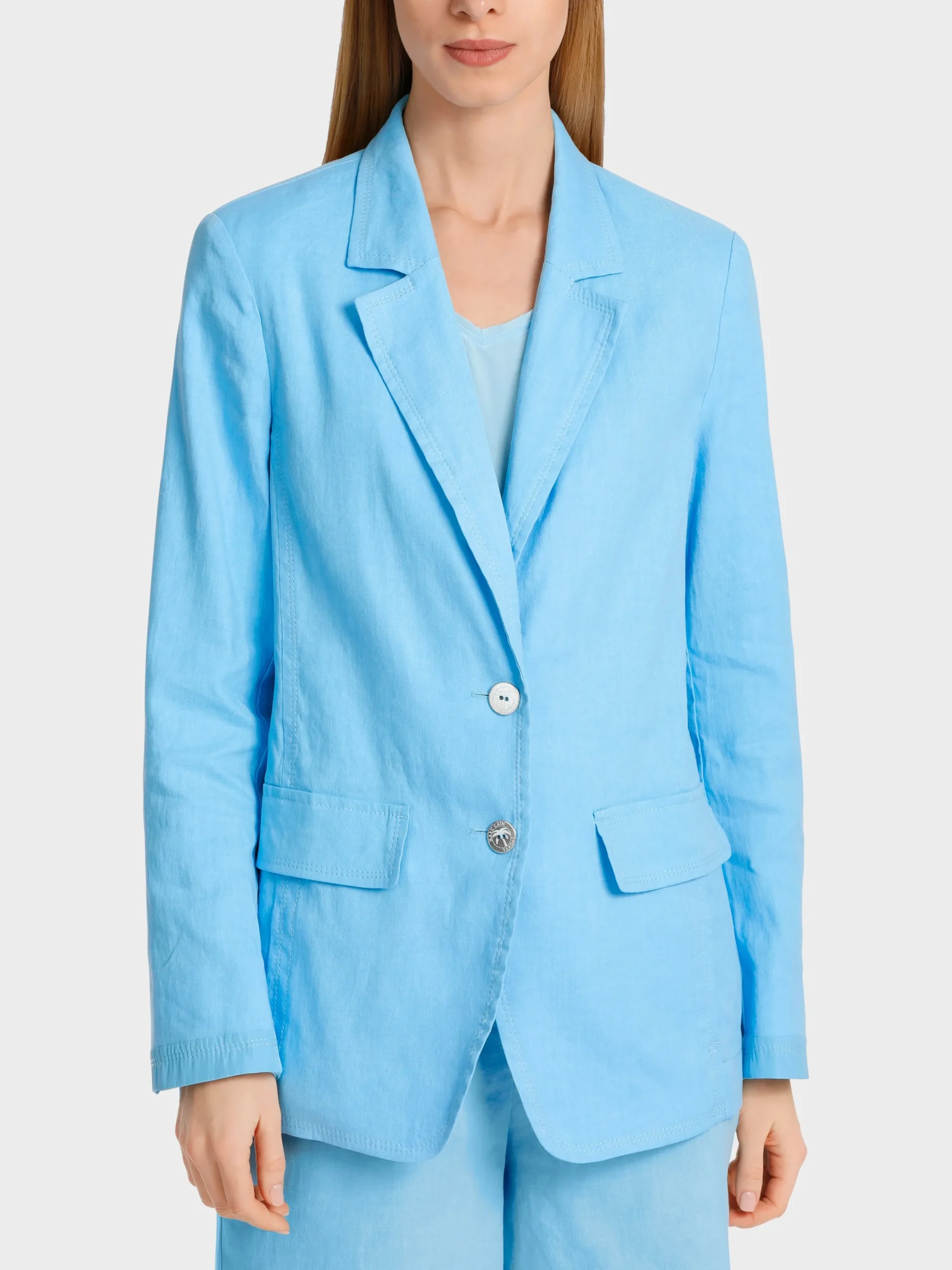 Marc Cain Blazer|Hosenanzüge-BLAZER IM KNITTERLOOK light turquoise