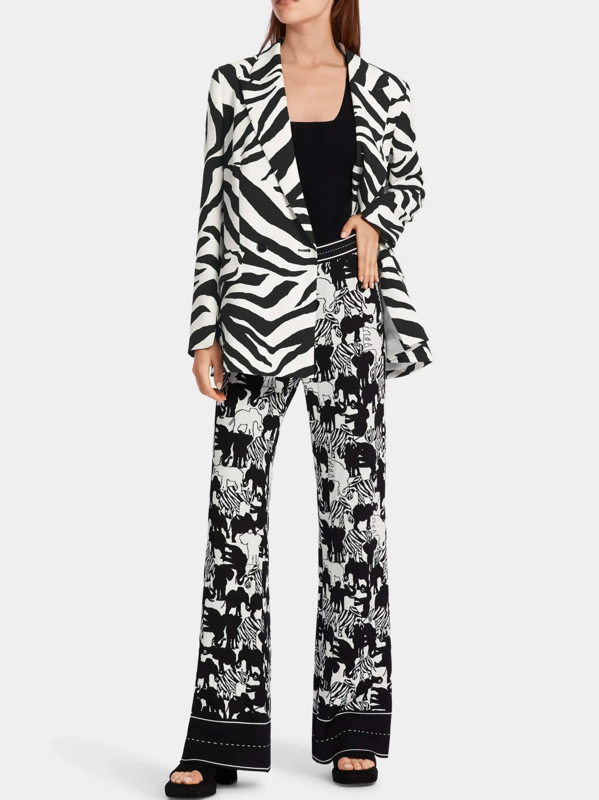 Marc Cain Blazer|Hosenanzüge-BLAZER IM ZEBRA-LOOK white and black