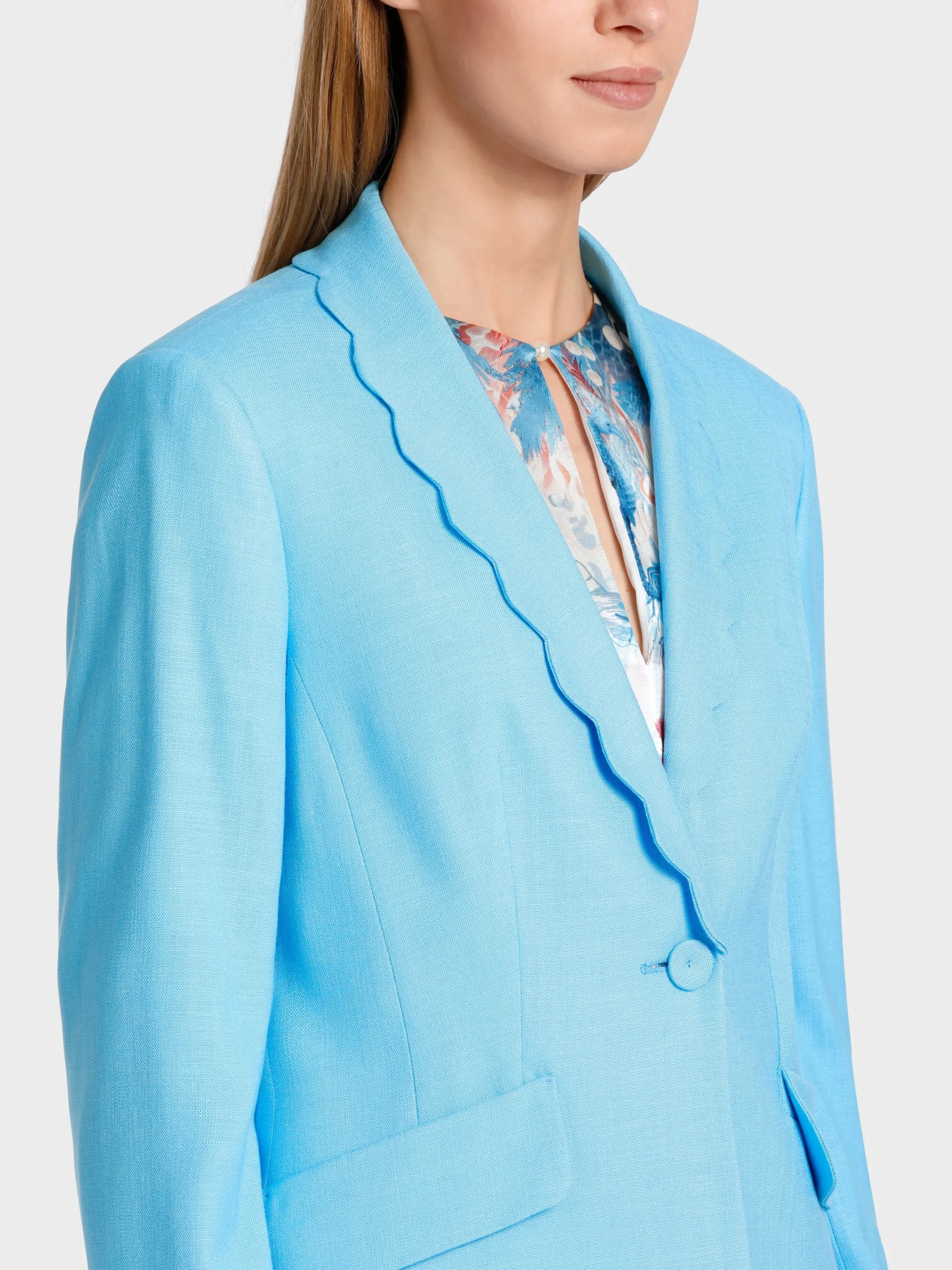 Marc Cain Blazer-BLAZER MIT MUSCHELREVERS light azure