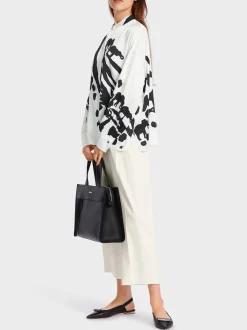 Marc Cain Blusen & Tuniken-BLUSE IM ANIMAL-DESSIN white and black