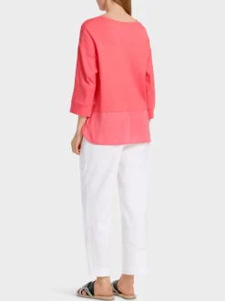 Marc Cain Blusen & Tuniken|Shirts & Tops-BLUSE IM LAGENLOOK light neon red