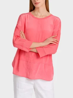Marc Cain Blusen & Tuniken|Shirts & Tops-BLUSE IM LAGENLOOK light neon red