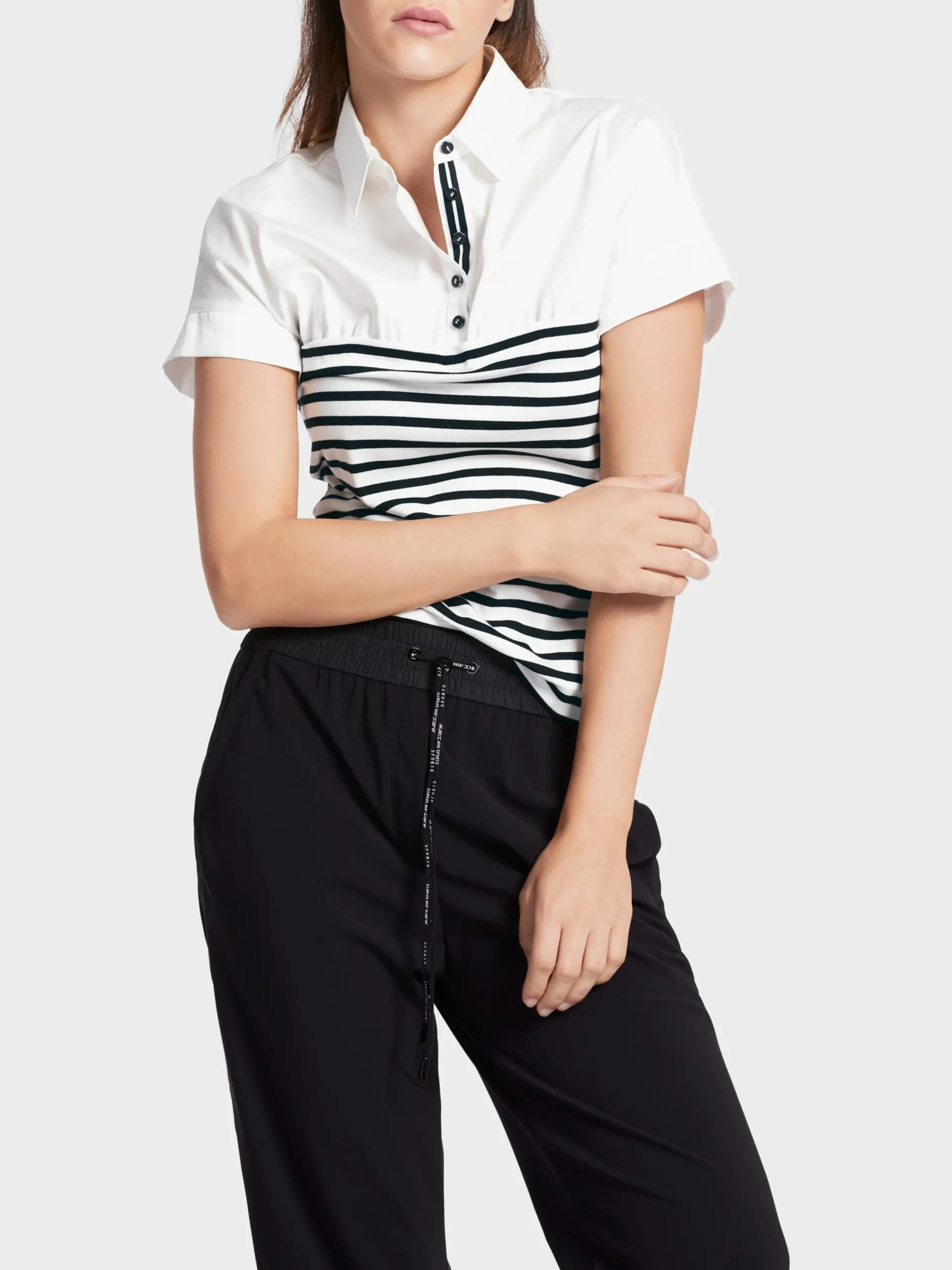 Marc Cain Blusen & Tuniken-BLUSE IM MATERIALMIX black and white