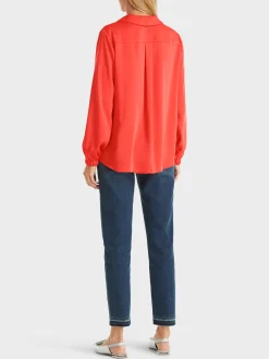 Marc Cain Blusen & Tuniken-BLUSE IM POLO-STIL bright tomato