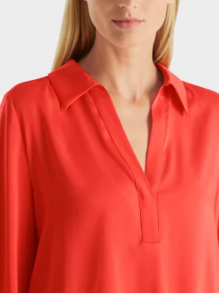 Marc Cain Blusen & Tuniken-BLUSE IM POLO-STIL bright tomato