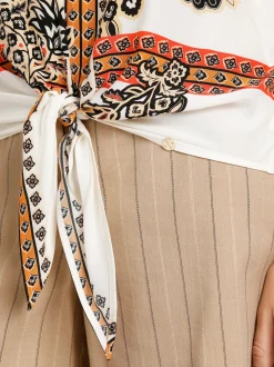 Marc Cain Blusen & Tuniken|Shirts & Tops-BLUSE IN MATERIALMIX off-white