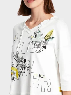 Marc Cain Blusen & Tuniken|Shirts & Tops-BLUSE IN MATERIALMIX off-white