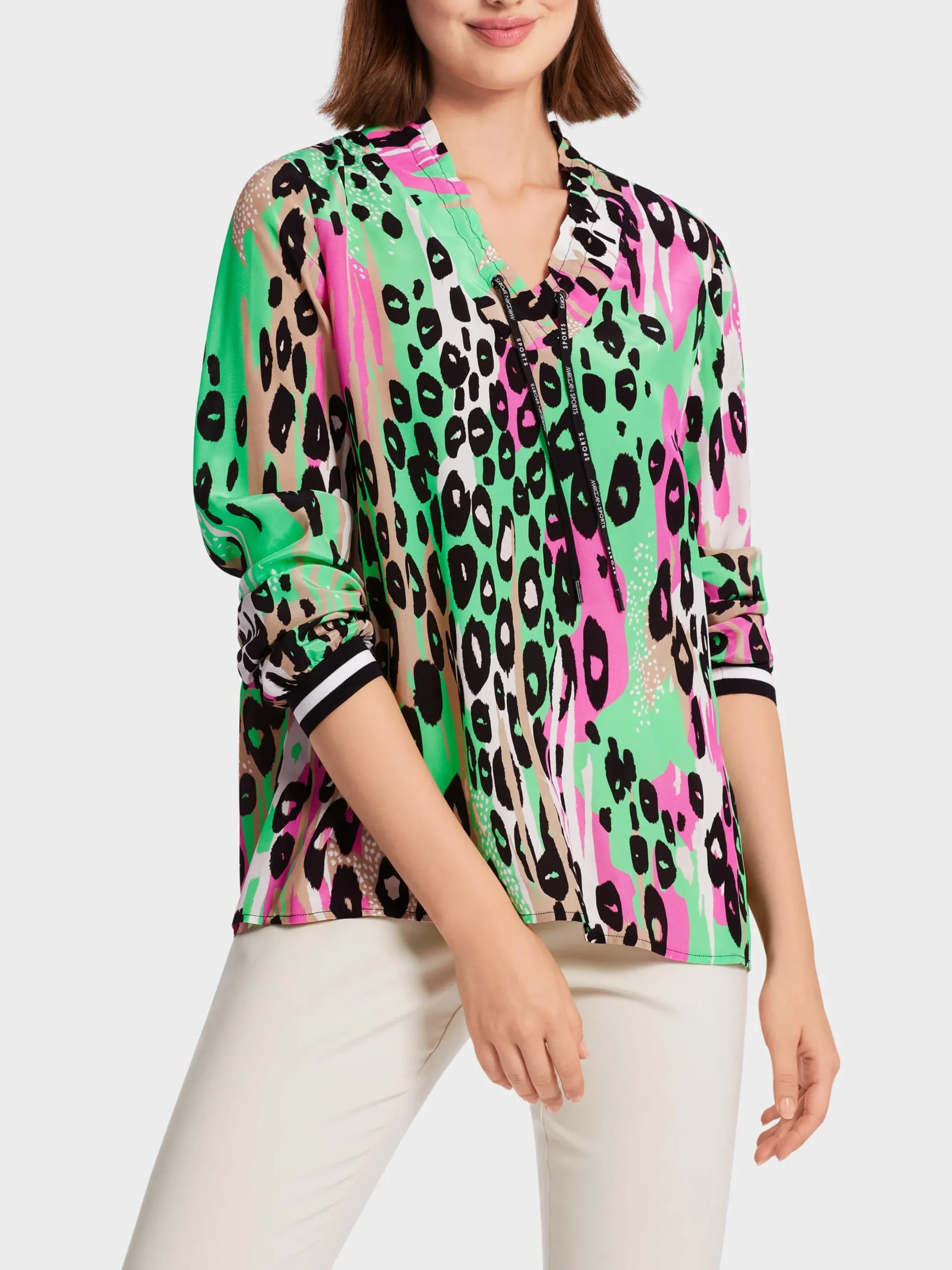 Marc Cain Blusen & Tuniken-BLUSE IN VISKOSE "RETHINK TOGETHER" new neon green
