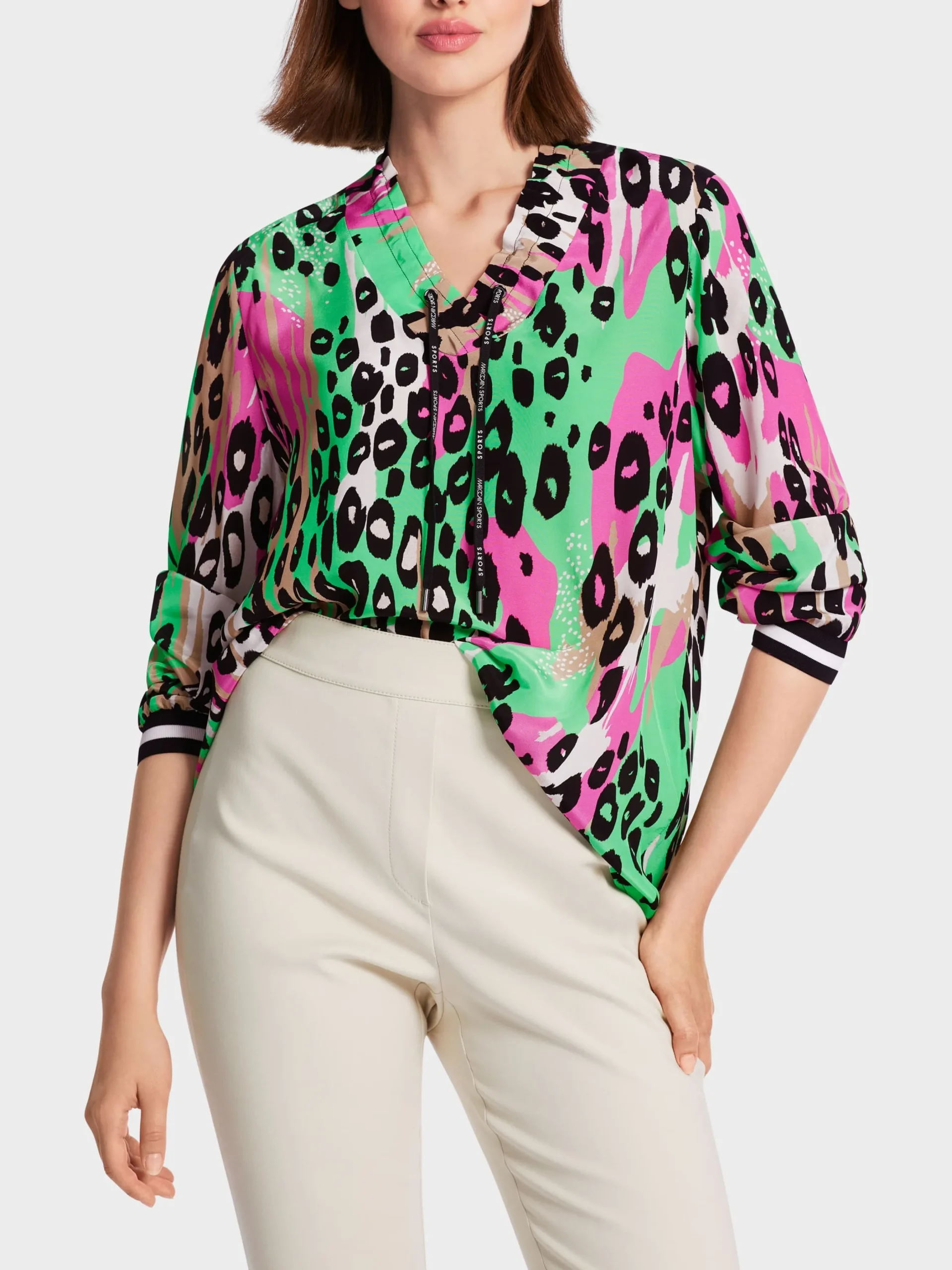 Marc Cain Blusen & Tuniken-BLUSE IN VISKOSE "RETHINK TOGETHER" new neon green