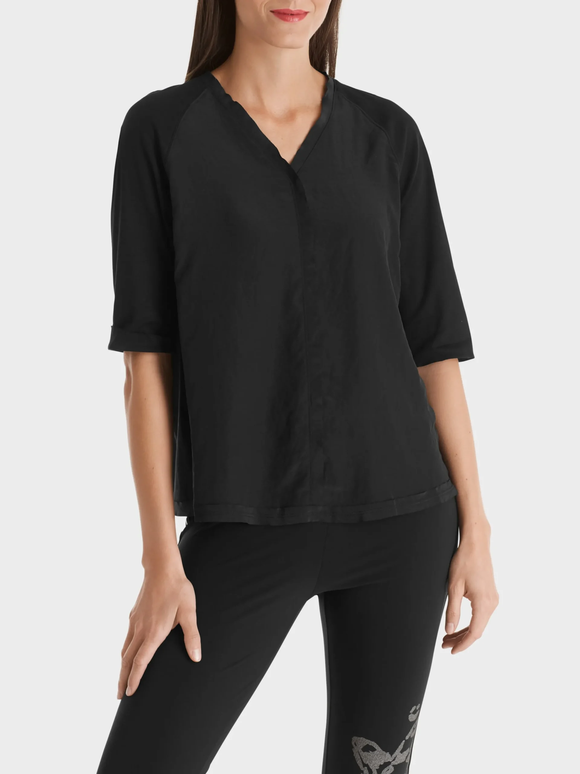Marc Cain Blusen & Tuniken-BLUSE MIT RAGLAN UND A-LINIE black