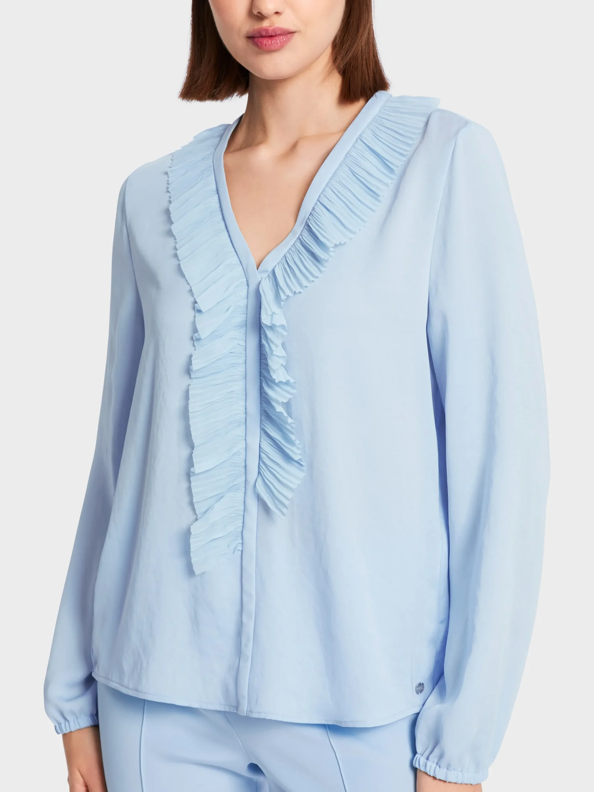 Marc Cain Blusen & Tuniken-BLUSE MIT RÜSCHEN soft summer sky