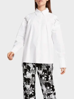 Marc Cain Blusen & Tuniken-BLUSE MIT SPITZEN-APPLIKATION white