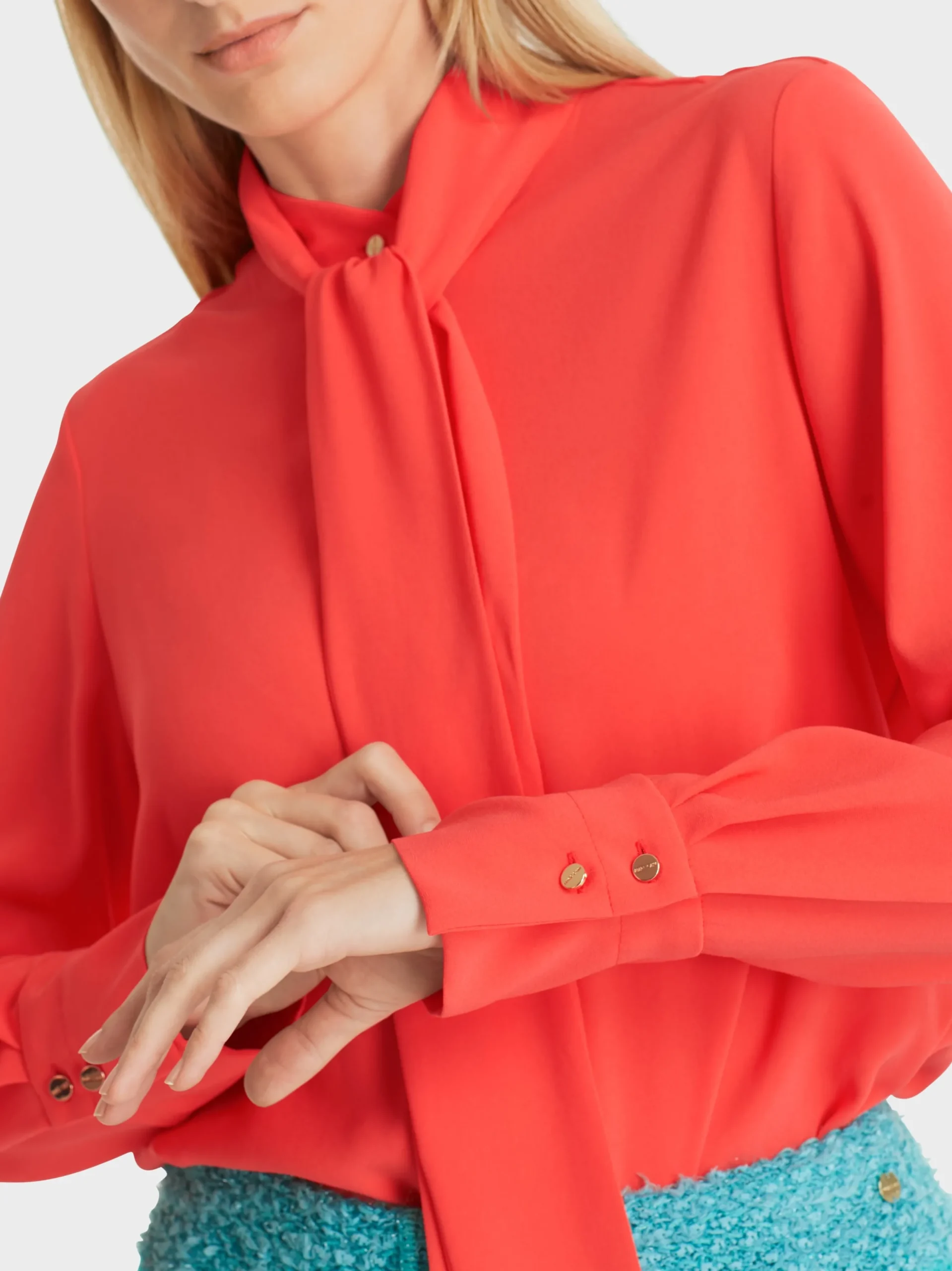 Marc Cain Blusen & Tuniken-BLUSE MIT STEHKRAGEN UND SCHLUPPE bright tomato