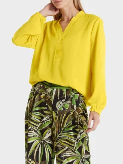 Marc Cain Blusen & Tuniken-BLUSE MIT V-NECK bright sulphur