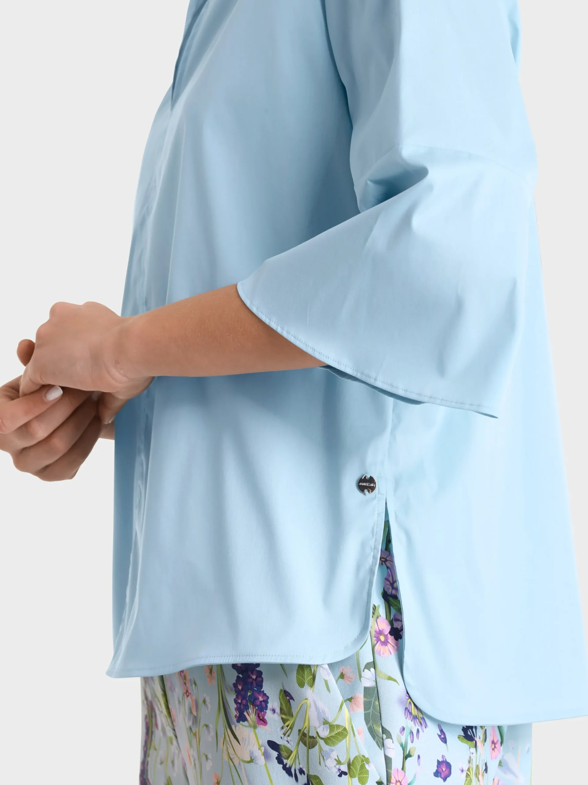 Marc Cain Blusen & Tuniken-BLUSE MIT VOLANTÄRMEL soft summer sky