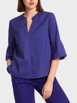 Marc Cain Blusen & Tuniken-BLUSE MIT VOLANTÄRMEL deep violet