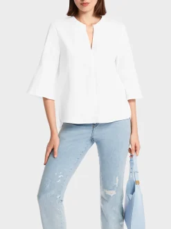 Marc Cain Blusen & Tuniken-BLUSE MIT VOLANTÄRMEL white