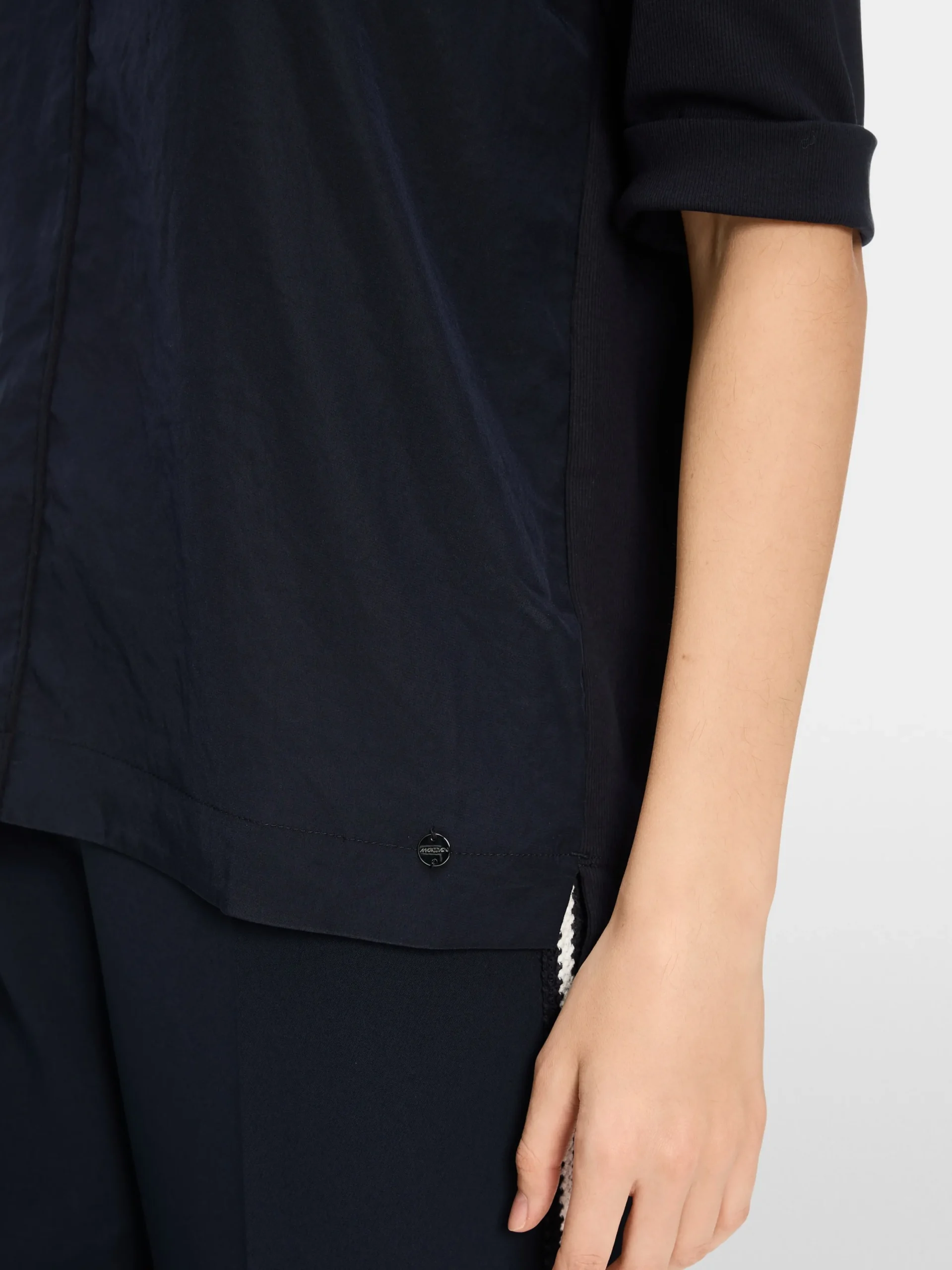 Marc Cain Blusen & Tuniken|Shirts & Tops-BLUSENSHIRT AUS MATERIAL-MIX midnight blue