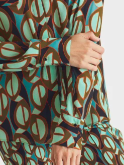 Marc Cain Blusen & Tuniken-BUNT GEMUSTERTE HEMDBLUSE soft malachite