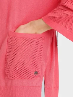 Marc Cain Jacken|Strick-CARDIGAN MIT LOCHINSERT light neon red
