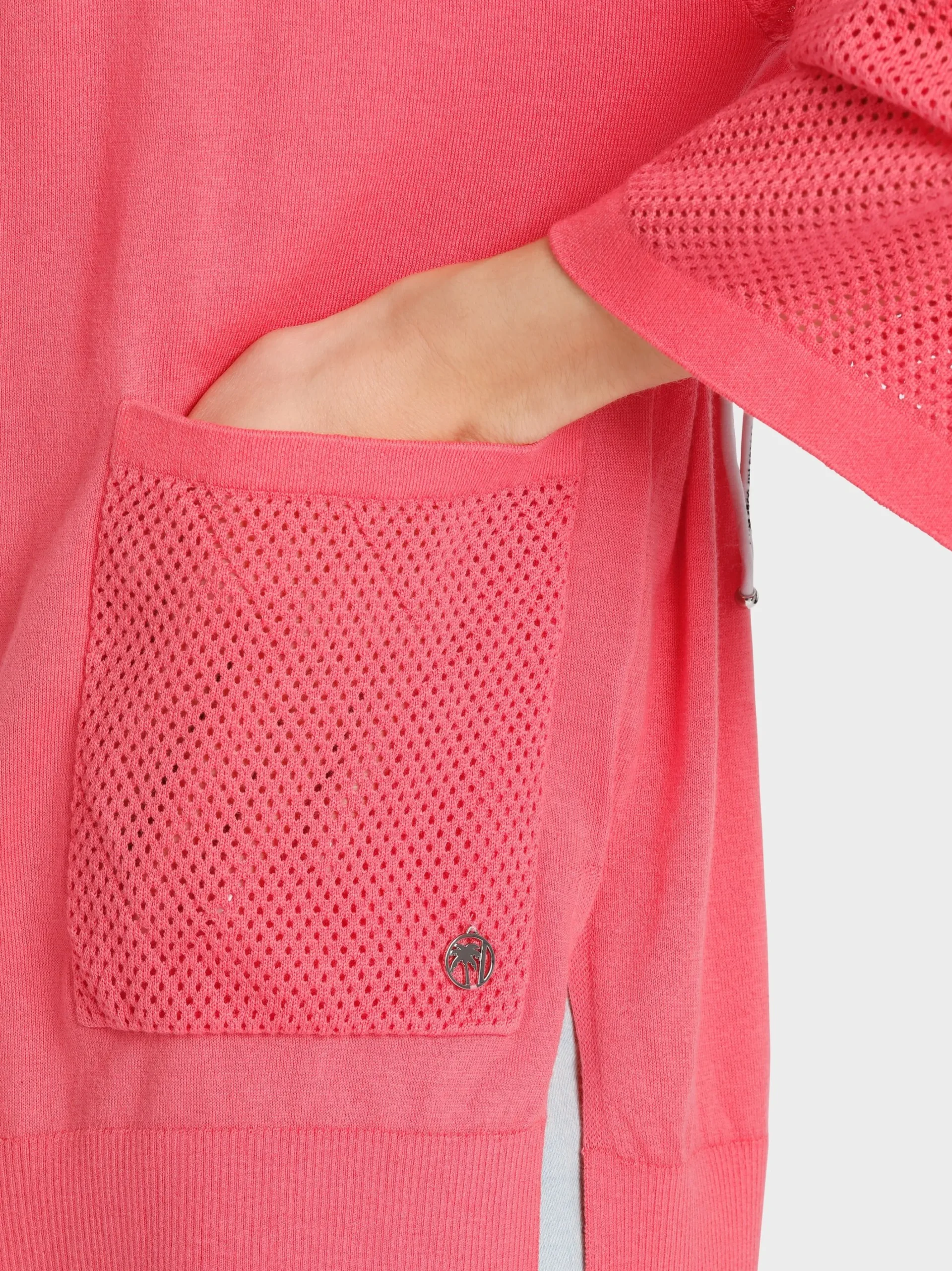 Marc Cain Jacken|Strick-CARDIGAN MIT LOCHINSERT light neon red