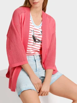 Marc Cain Jacken|Strick-CARDIGAN MIT LOCHINSERT light neon red