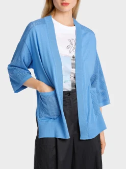 Marc Cain Jacken-CARDIGAN MIT LOCHINSERT bright azure