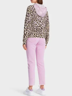 Marc Cain Jacken|Strick-CARDIGAN MIT PRINT KNITTED IN GERMANY bright pink lavender