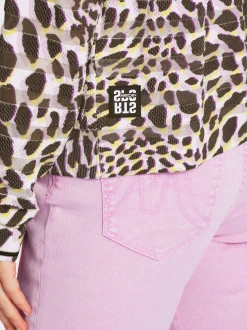 Marc Cain Jacken|Strick-CARDIGAN MIT PRINT KNITTED IN GERMANY bright pink lavender