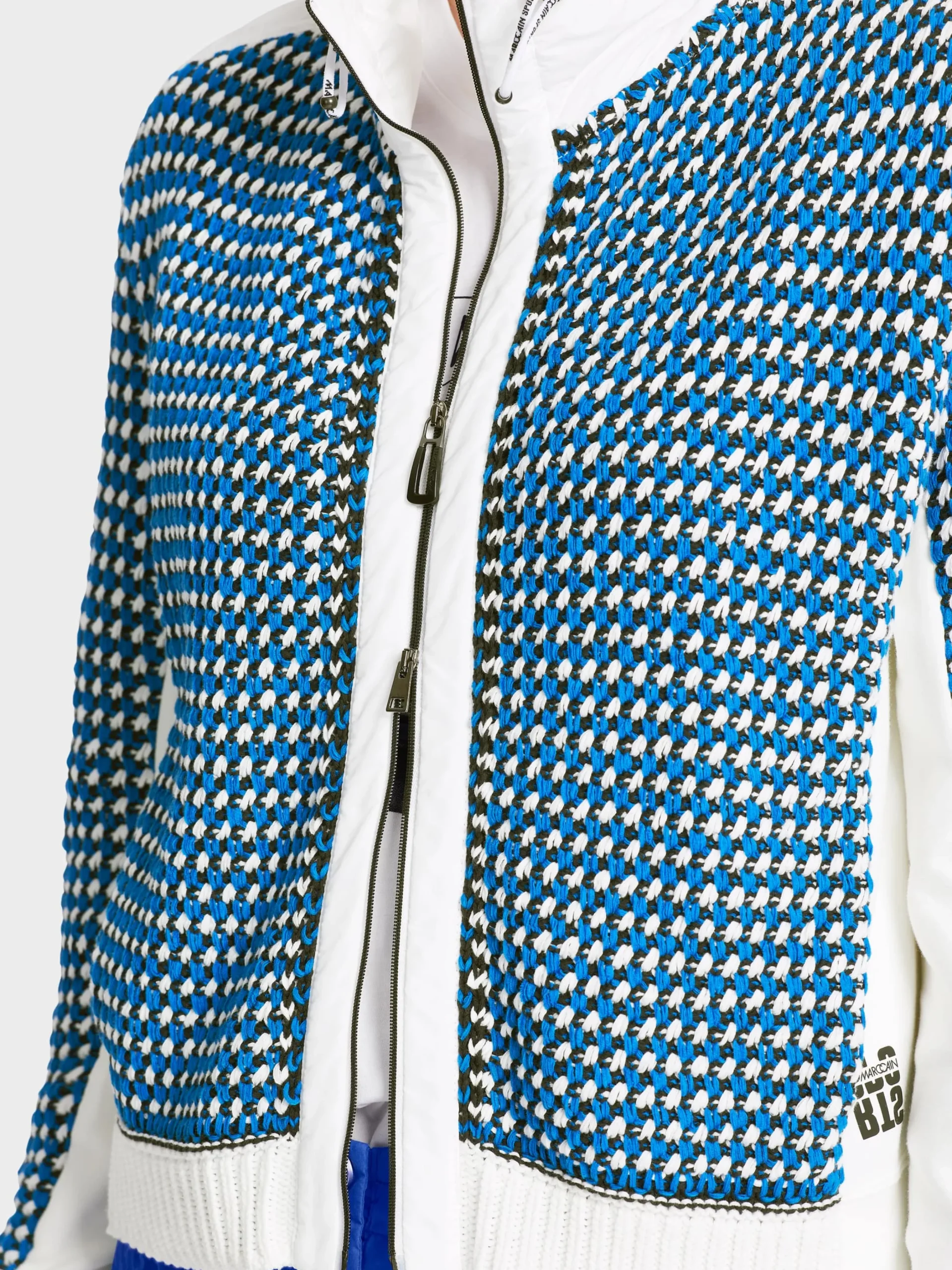 Marc Cain Jacken|Strick-CARDIGAN MIT ZIPP KNITTED IN GERMANY bright royal blue