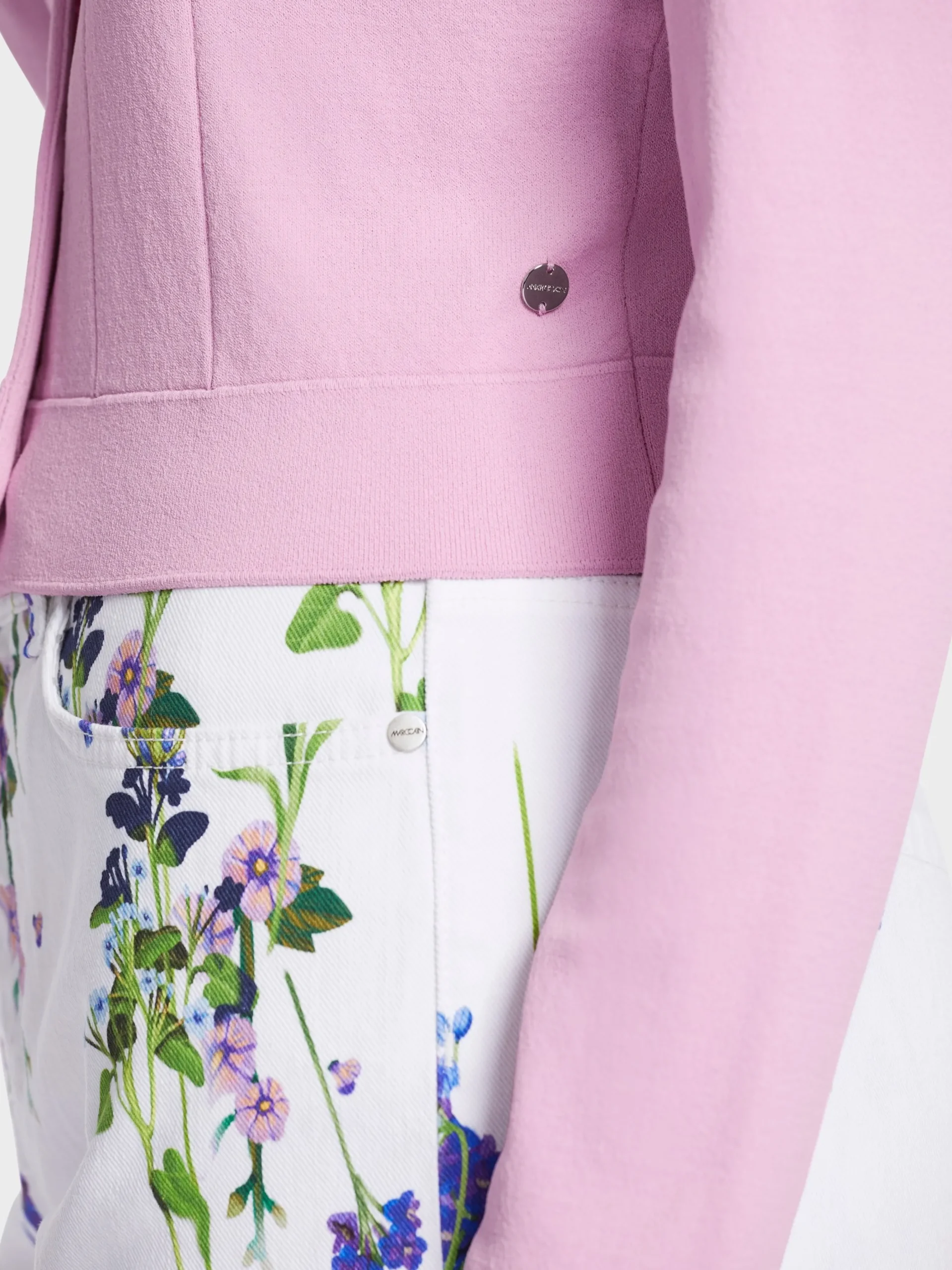 Marc Cain Jacken|Strick-CARDIGAN "RETHINK TOGETHER" pink lavender