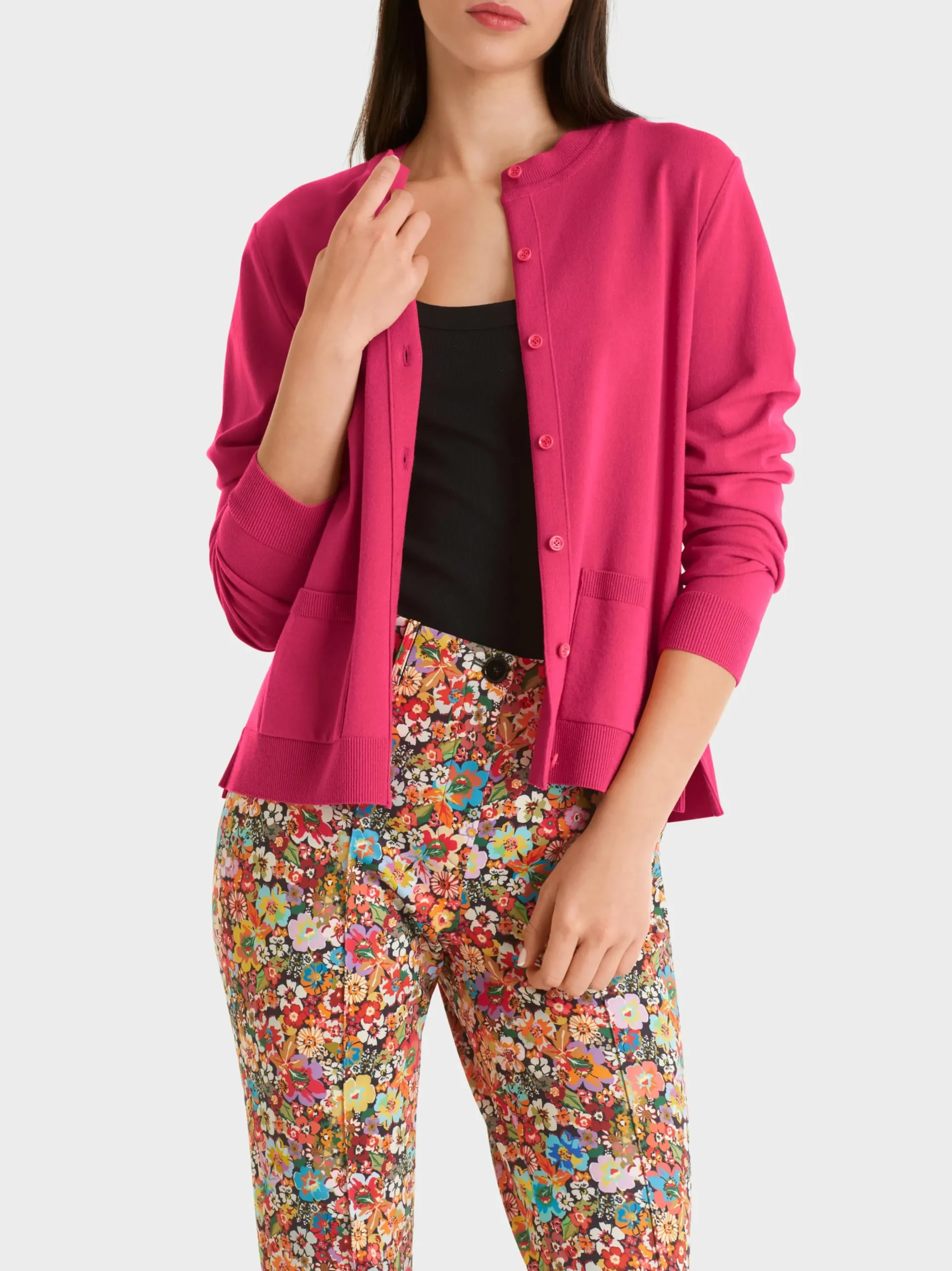 Marc Cain Jacken-CARDIGAN "RETHINK TOGETHER" super pink