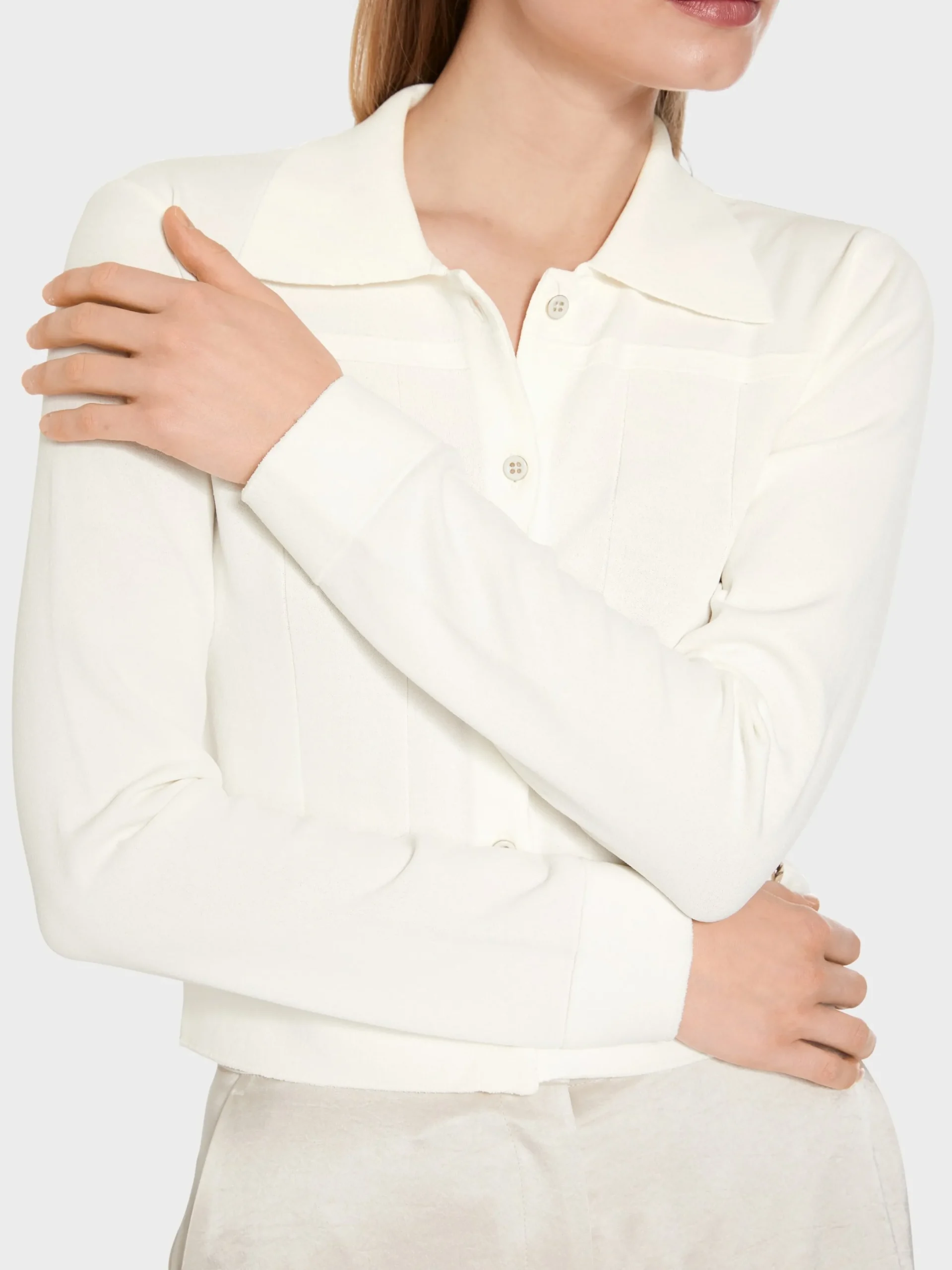 Marc Cain Jacken|Strick-CARDIGAN "RETHINK TOGETHER" off-white
