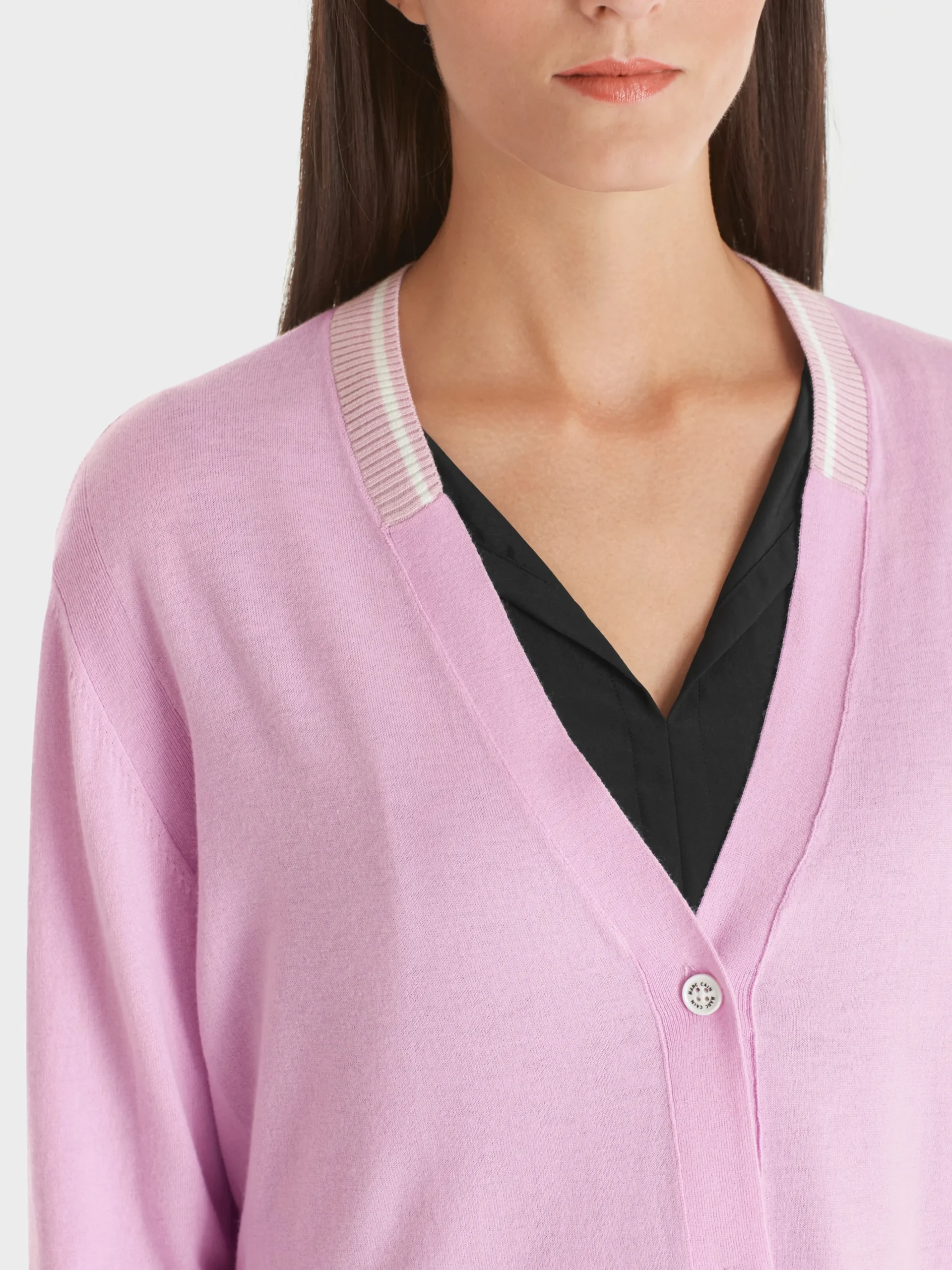 Marc Cain Strick|Jacken-CARDIGAN "RETHINK TOGETHER" bright pink lavender