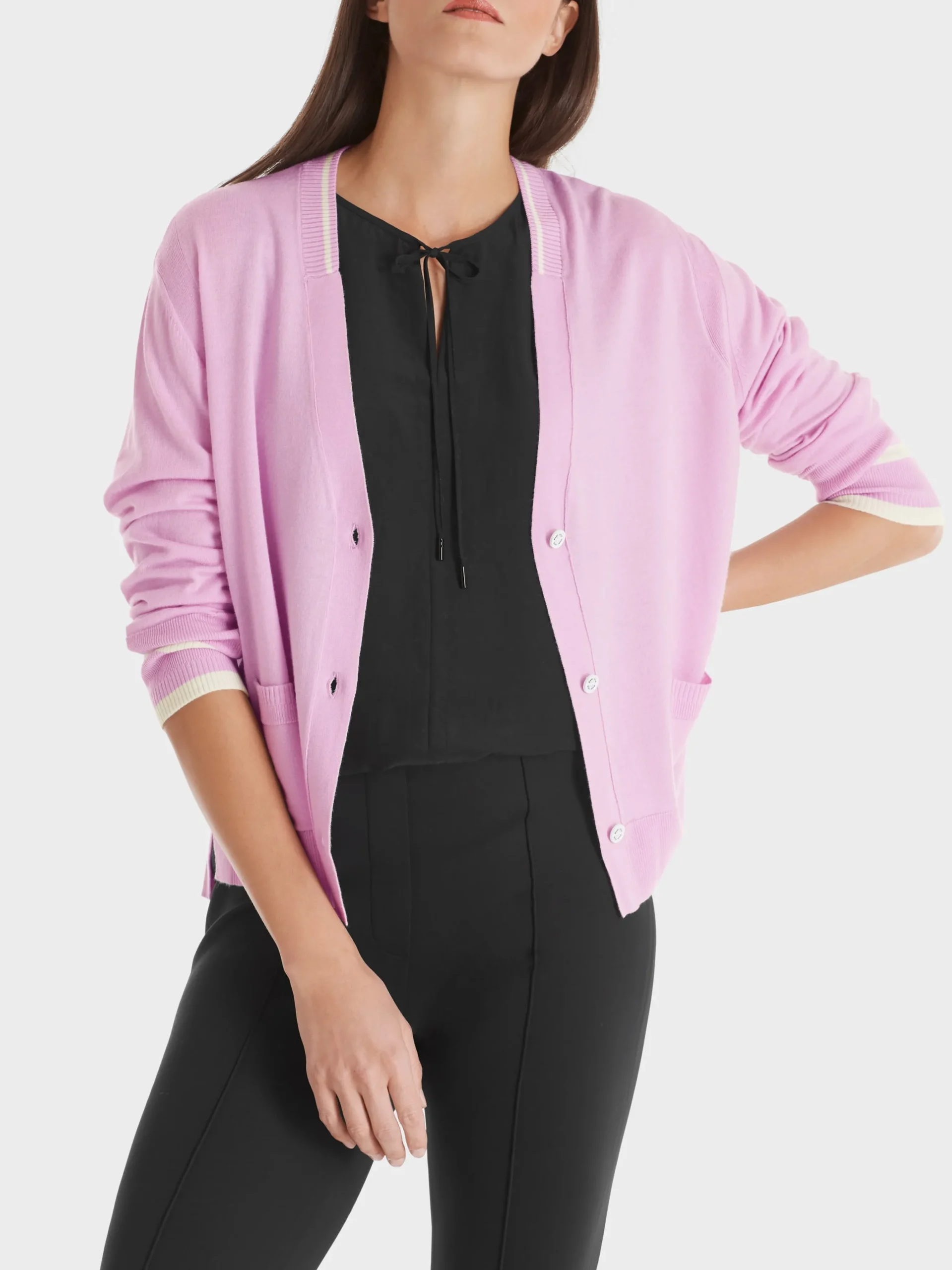Marc Cain Strick|Jacken-CARDIGAN "RETHINK TOGETHER" bright pink lavender