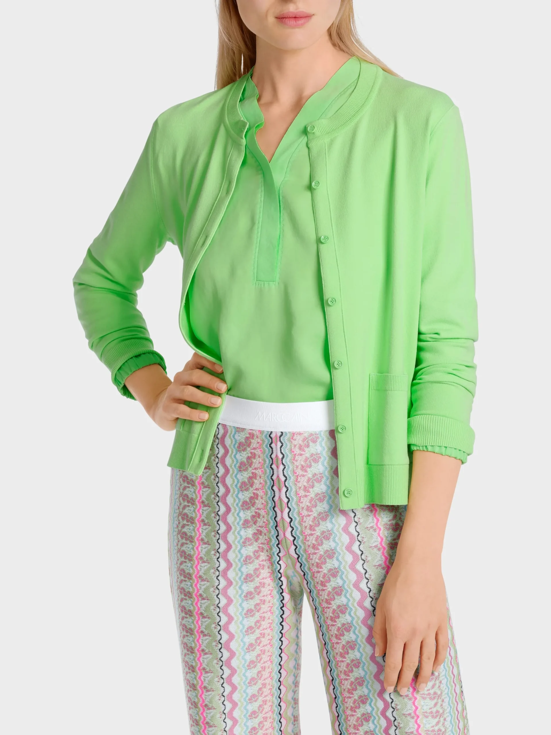Marc Cain Jacken-CARDIGAN "RETHINK TOGETHER" light apple green
