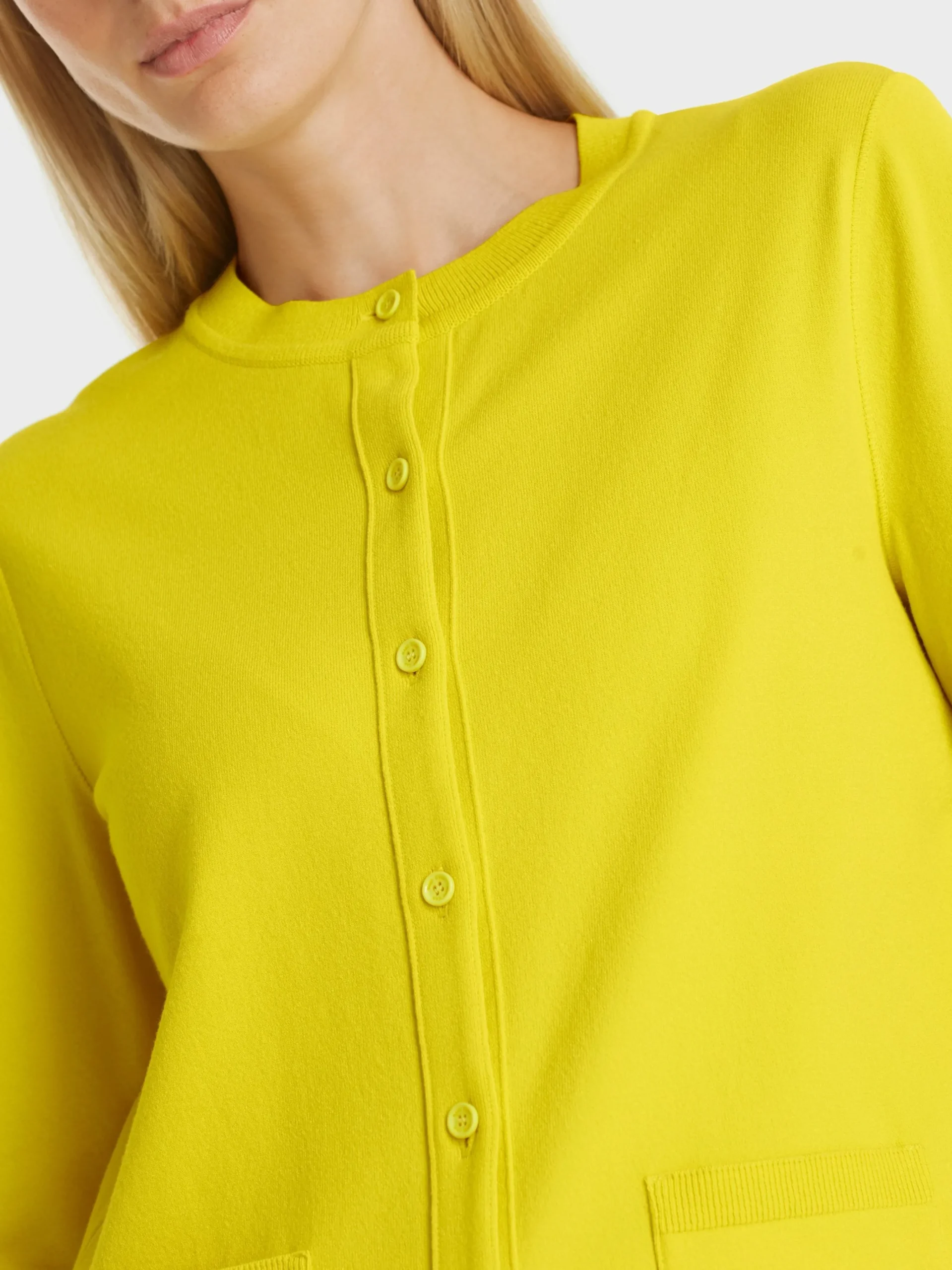 Marc Cain Jacken-CARDIGAN "RETHINK TOGETHER" bright sulphur