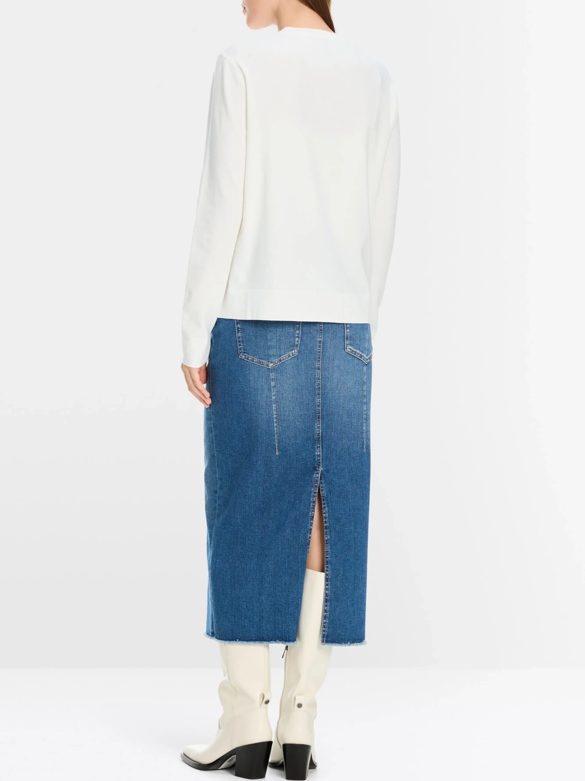 Marc Cain Jacken|Strick-CARDIGAN "RETHINK TOGETHER" off-white