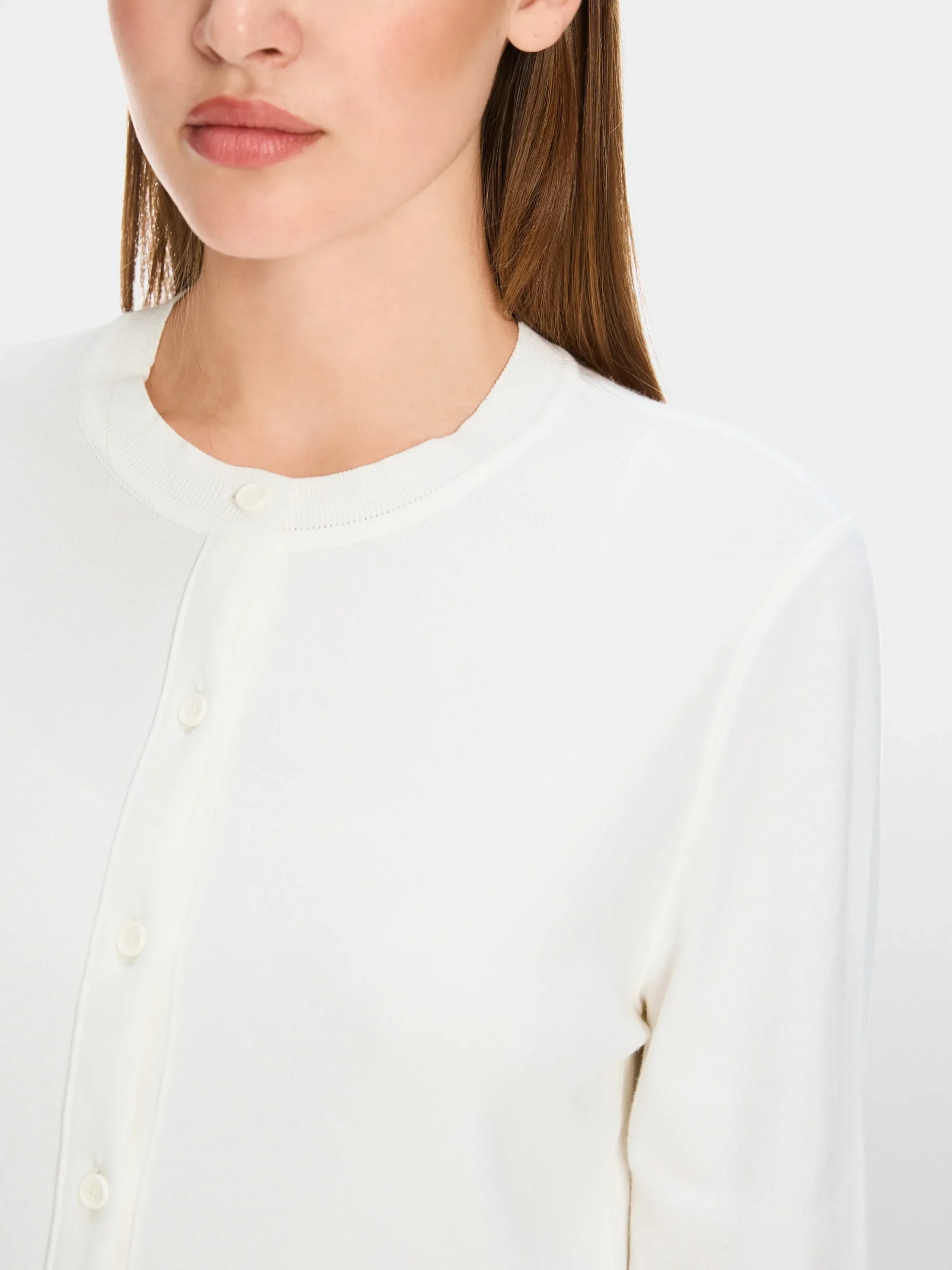 Marc Cain Jacken|Strick-CARDIGAN "RETHINK TOGETHER" off-white