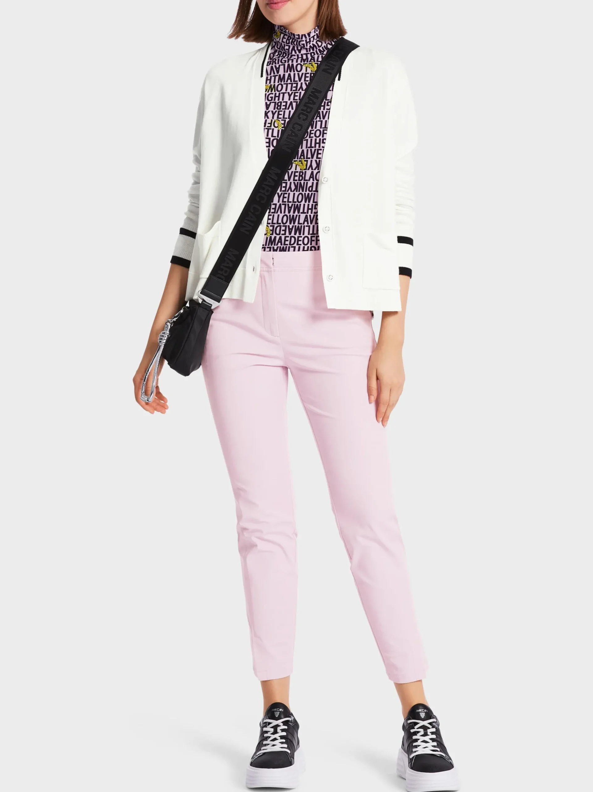 Marc Cain Jacken|Strick-CARDIGAN "RETHINK TOGETHER" off-white