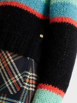 Marc Cain Pullover & Sweatshirts|Strick-COLOR-BLOCKING-PULLI KNITTED IN GERMANY deep tourmaline