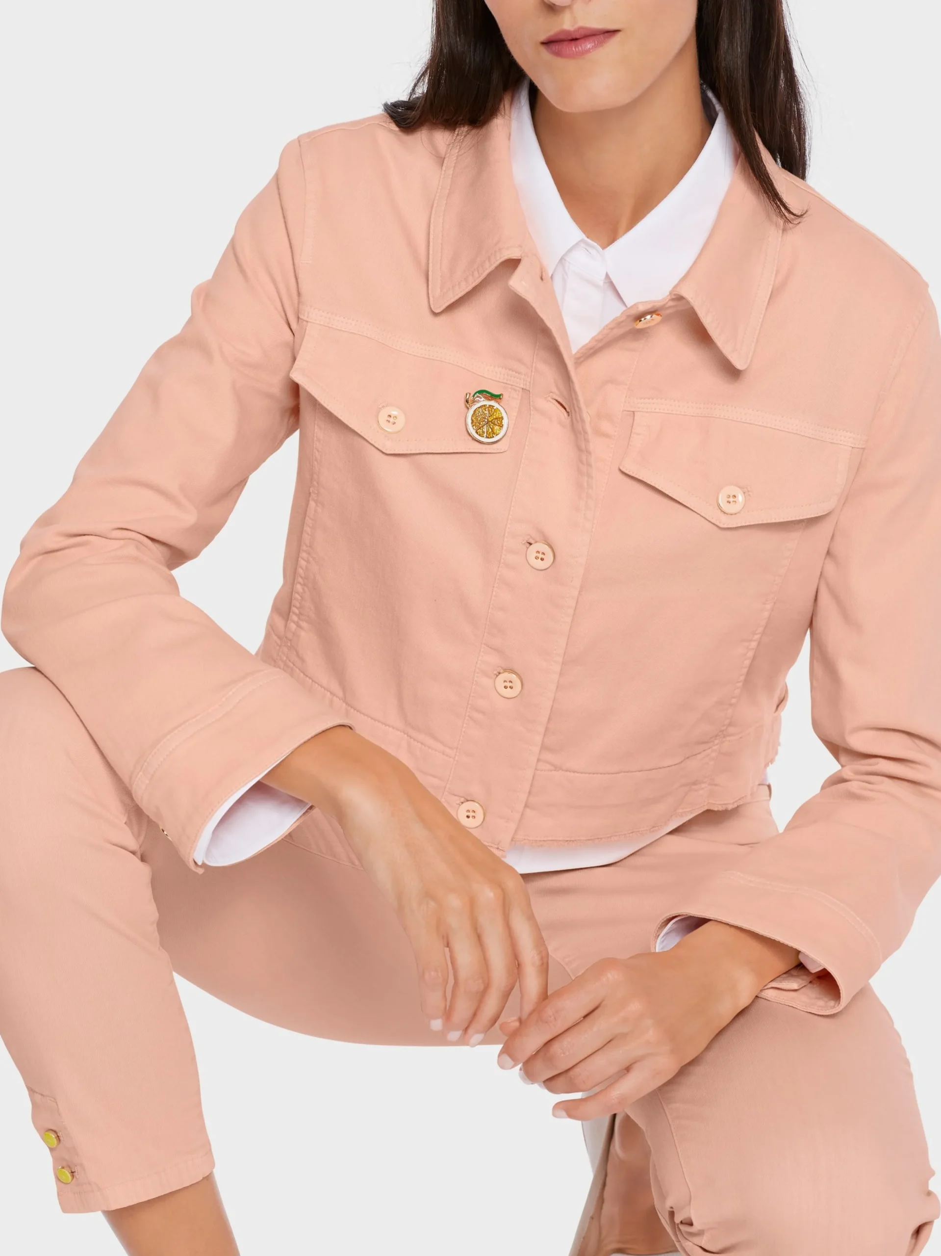 Marc Cain Jacken-COLOURED JEANSJACKE "RETHINK TOGETHER" deep peach