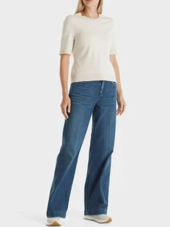 Marc Cain Strick|Pullover & Sweatshirts-CREW-NECK-PULLI "RETHINK TOGETHER" smoke