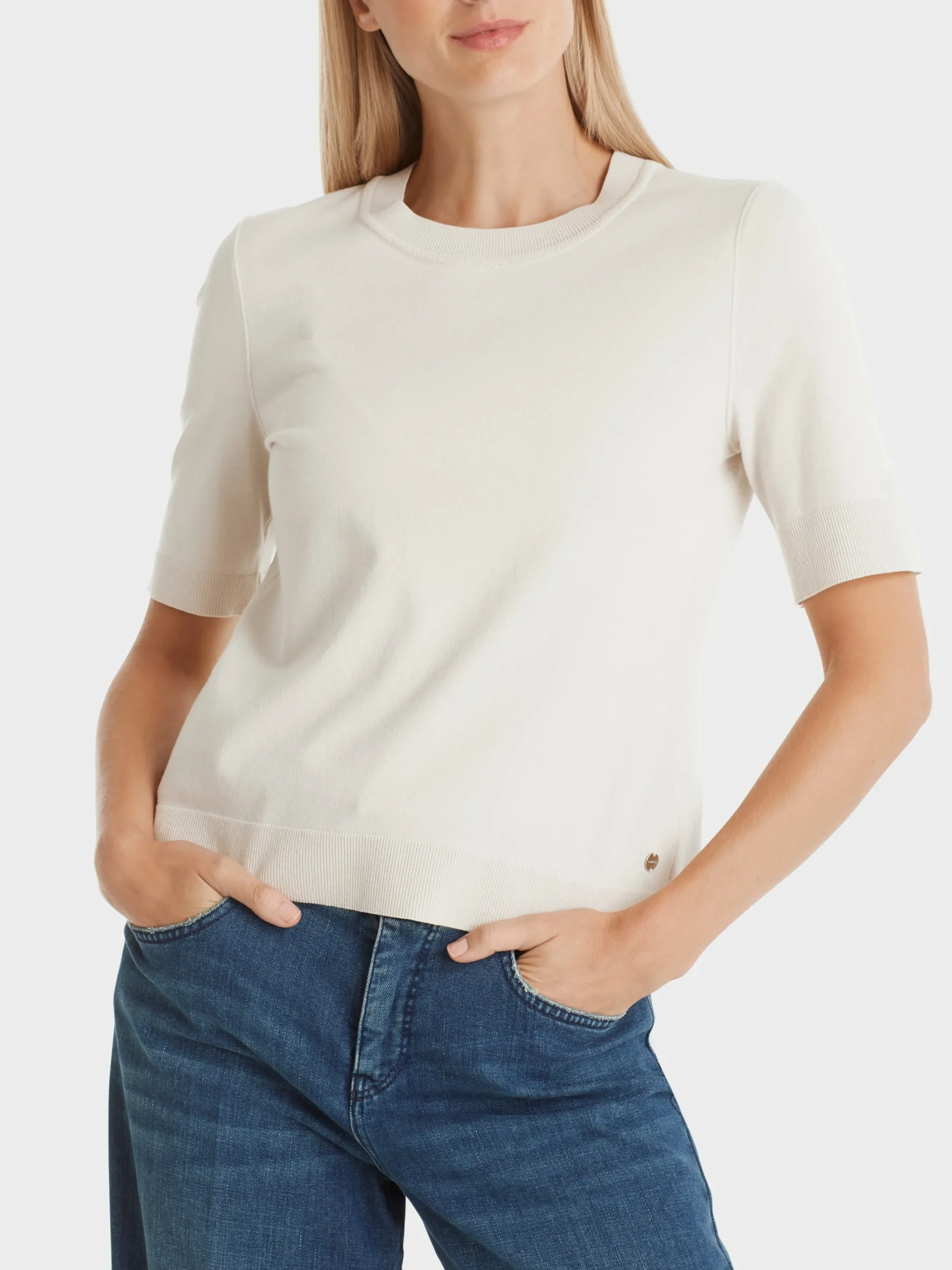 Marc Cain Strick|Pullover & Sweatshirts-CREW-NECK-PULLI "RETHINK TOGETHER" smoke