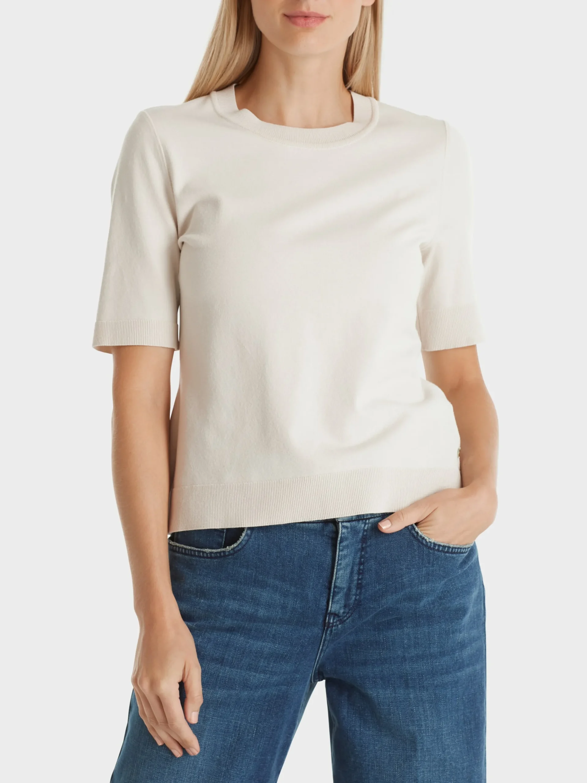 Marc Cain Strick|Pullover & Sweatshirts-CREW-NECK-PULLI "RETHINK TOGETHER" smoke